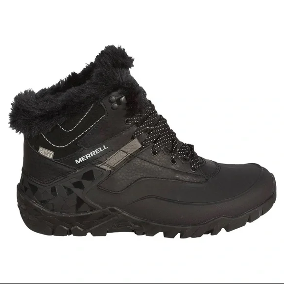 Merrell Aurora 6 Ice+ Women’s Black Fur Lined Winter Boots Waterproof Size 6