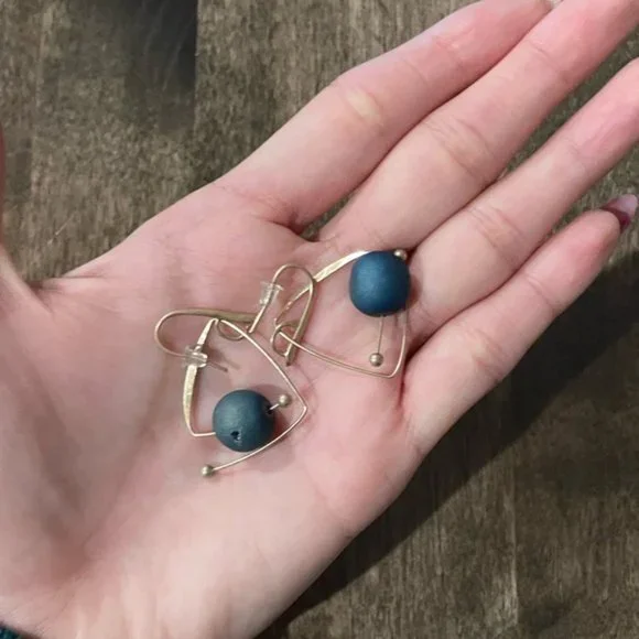 Natural Stone Geometric Earrings
