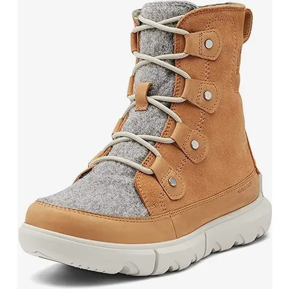 Sorel Tan + Grey Explorer II Joan Waterproof Boots Size 8 Outdoor Snow