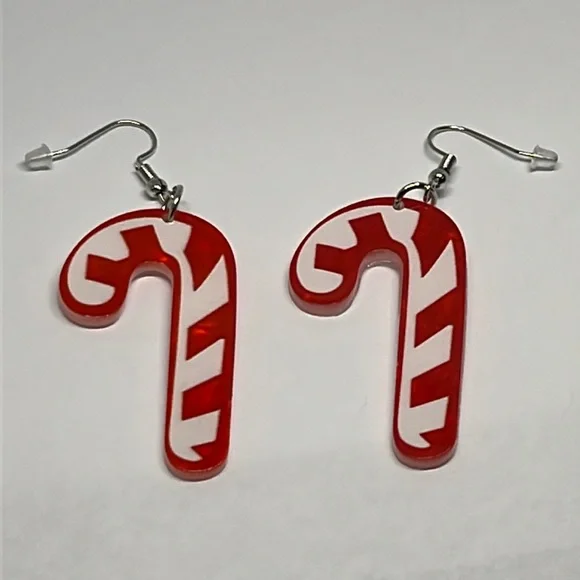 Earrings Candy‎ Cane Christmas Holiday