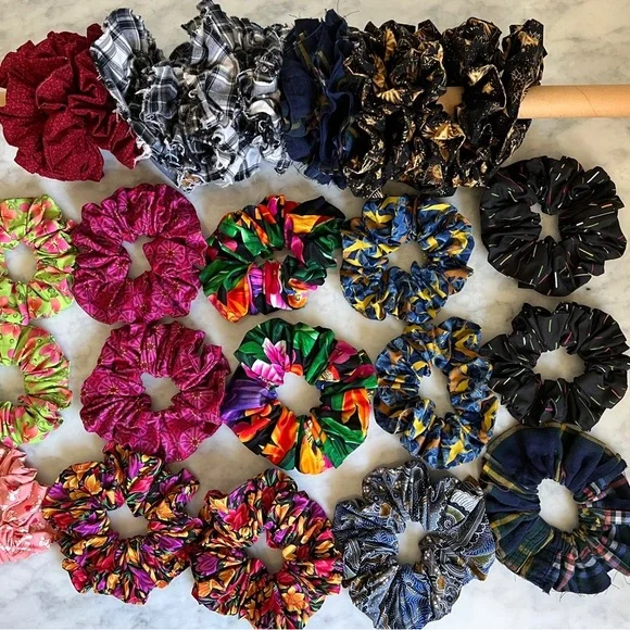 Patterned Jumbo Scrunchie Assorted Bold Colors