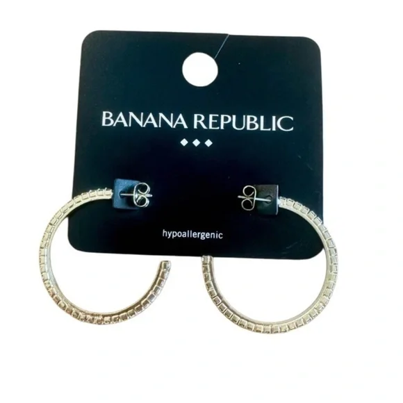 Banana Republic Hypoallergenic Silver Textured Earrings