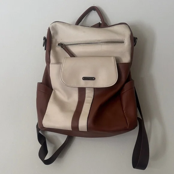 4 for $20 item Two-Tone Brown and Cream Backpack