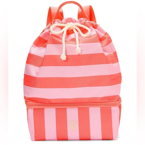Victoria's Secret Vibrant Striped Beach Cooler Backpack