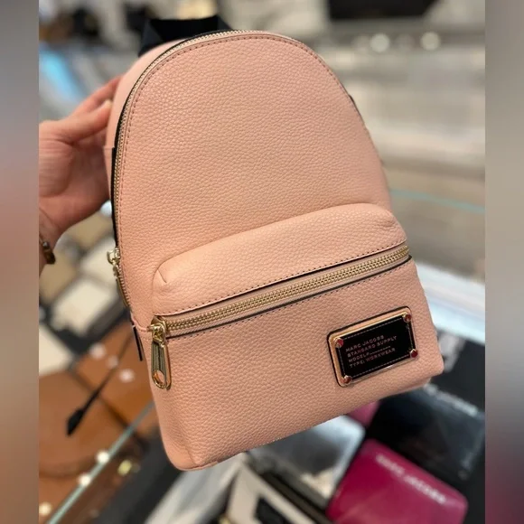 NWT! NEW! Marc Jacobs Leather Backpack -Small Blush Rose Pink Women