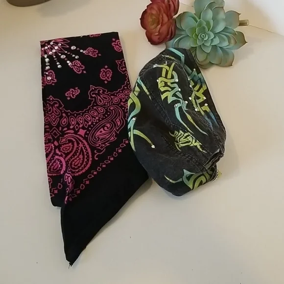 Bundle of Biker Head Bands Do Rags Motorcycle Head Gear