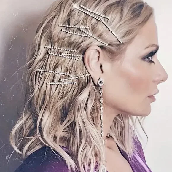 5pcs Shimmering Rhinestone Hair Clips