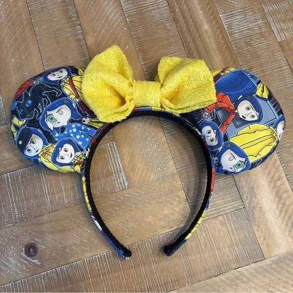 Coraline-Inspired Mickey Ears Headband | Handmade Park Ears | Spooky Cute Theme