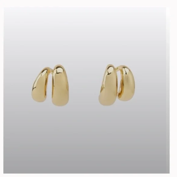 NEW Gold Zara Hoop Ear-cuff Earring with Stud Backing -In Box