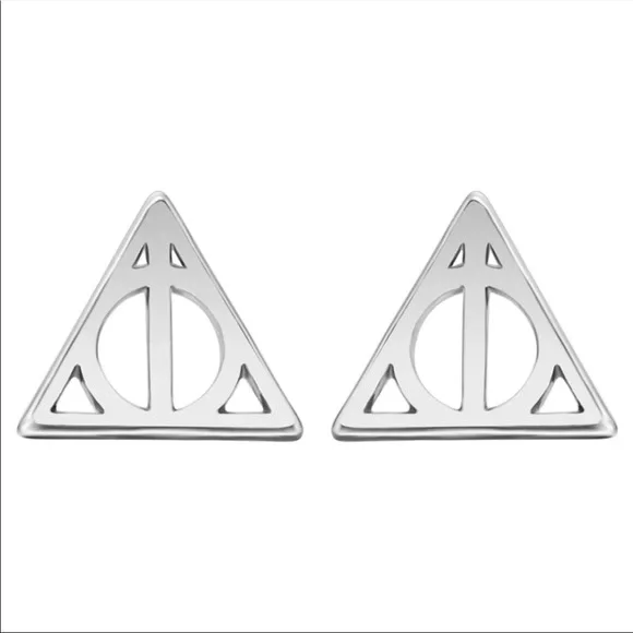 Silver Deathly Hallows Earrings