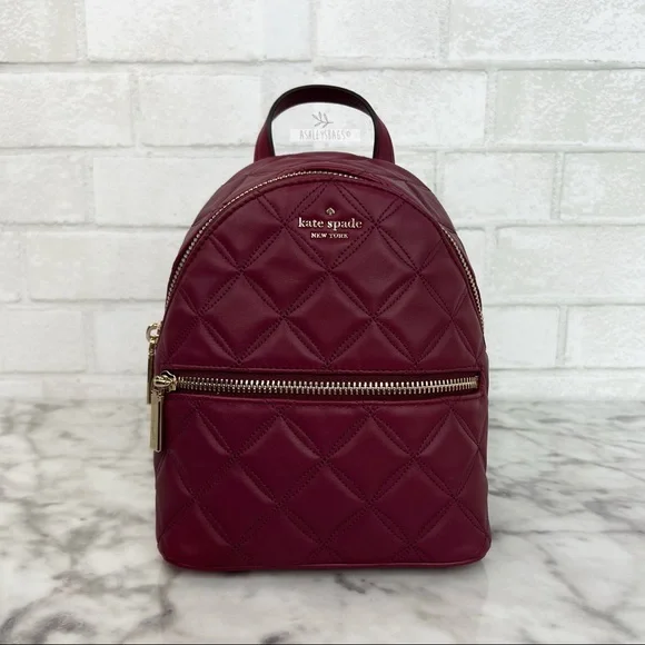 Kate Spade Natalia Burgundy Mini Convertible Leather Backpack