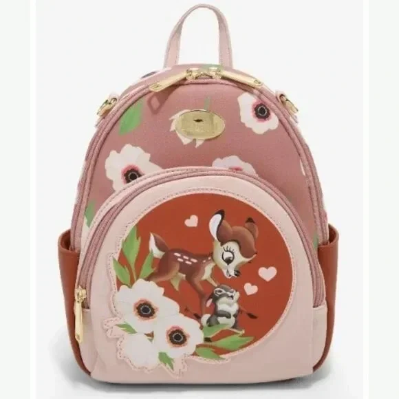 Disney Bambi Thumper‎ & Bambi Watercolor Circle Portrait Convertible Backpack