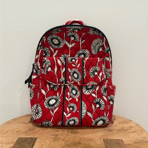Vera Bradley Red and White Floral Backpack