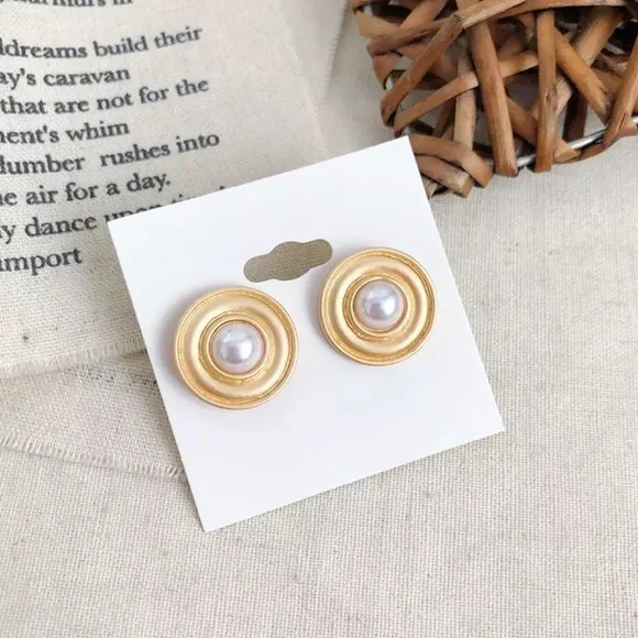 Faux Pearl Clip-On Earrings
