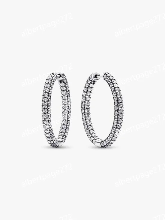 Pandora Timeless Pavé Single-row Hoop Earrings