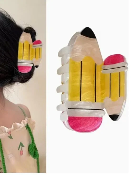 Teacher Pencil Hair Claw Clip (BRAND-NEW & SO CUTE!)