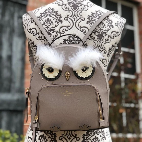 KATE SPADE LEATHER OWL TOMI STAR BRIGHT BACKPACK