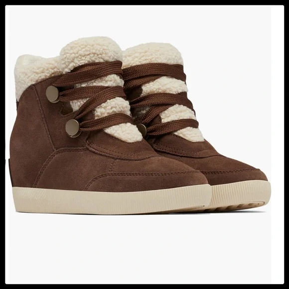 Women's SOREL Out N About Faux Shearling Bootie Tobacco/Natural Size 8