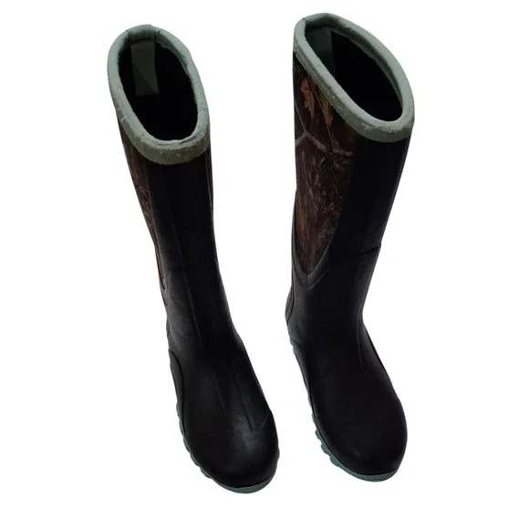 TIDEWE Rubber Boots for Women Multi-Season with Steel‎ Shank, Tree Camo Size 5