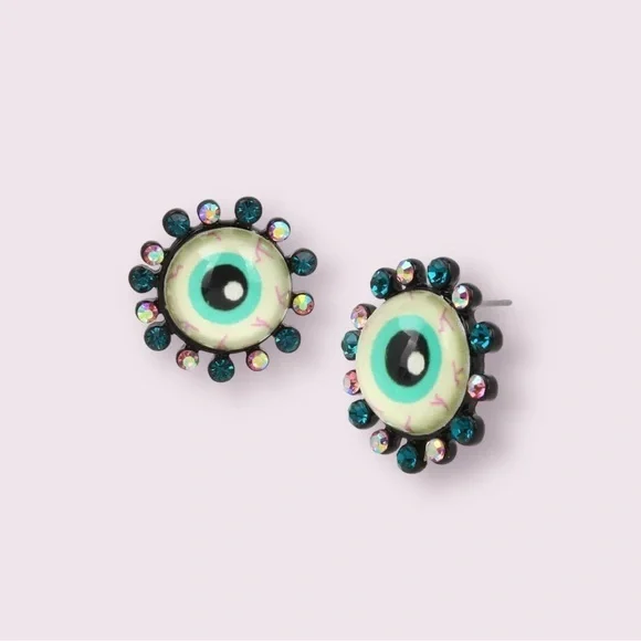Betsey Johnson Eye Ball Button Earrings