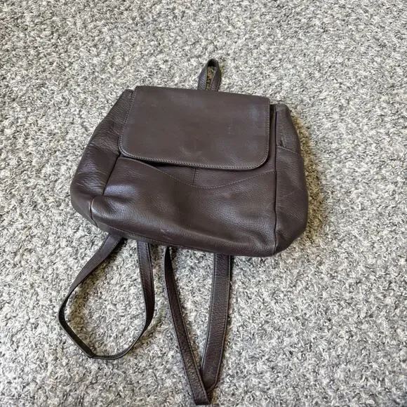 Hobo International Brown Leather Backpack Travel Bag purse Medium
