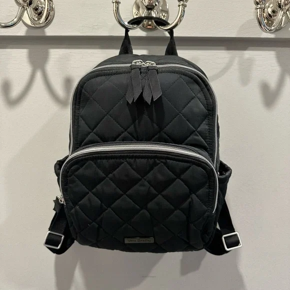Vera Bradley Black Small Backpack in Performance Twill