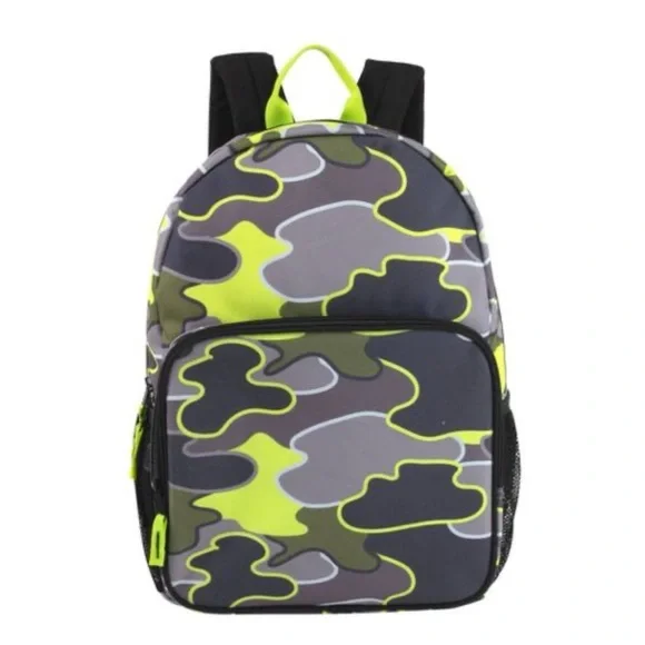 Camouflage Neon Green Laptop 17” Back Pack, NWT