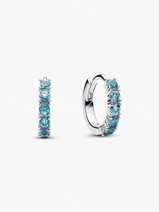 Pandora Light Blue Huggie Earrings