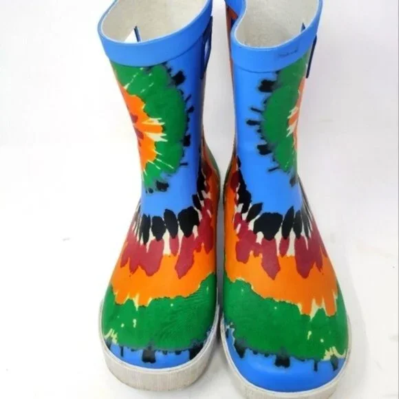 Lands' End Insulated Tie Dye Rain Boots 6