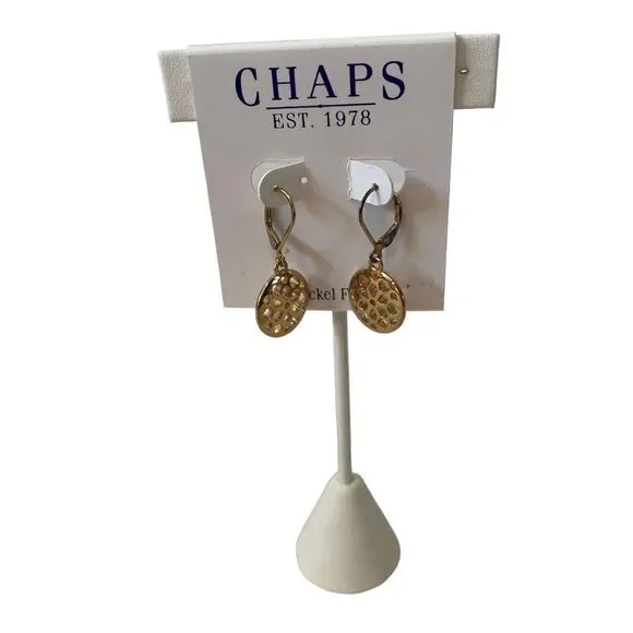 CHAPS Gold Toned Leverback Earrings.