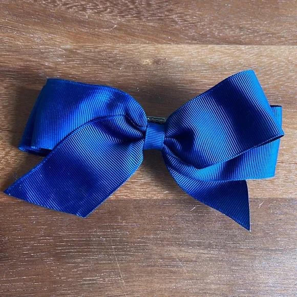 Blue Bow with Clasp Hair Clip For Girls and Women (Royal blue)