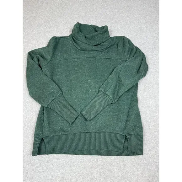 Alo Womens Green Turtleneck Pullover Sweatshirt