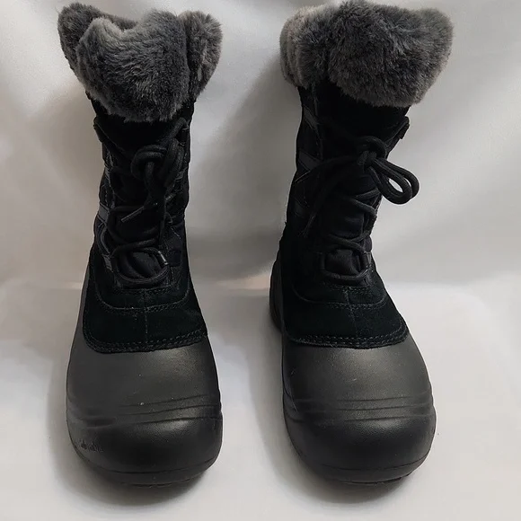 Columbia Sierra Summette IV Faux Fur Black Gray Winter Boots (W Size 7.5)