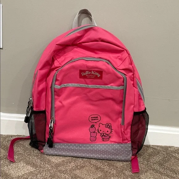 Hello Kitty‎ Sanrio Collectors Item Backpack Hot Pink with Grey Details