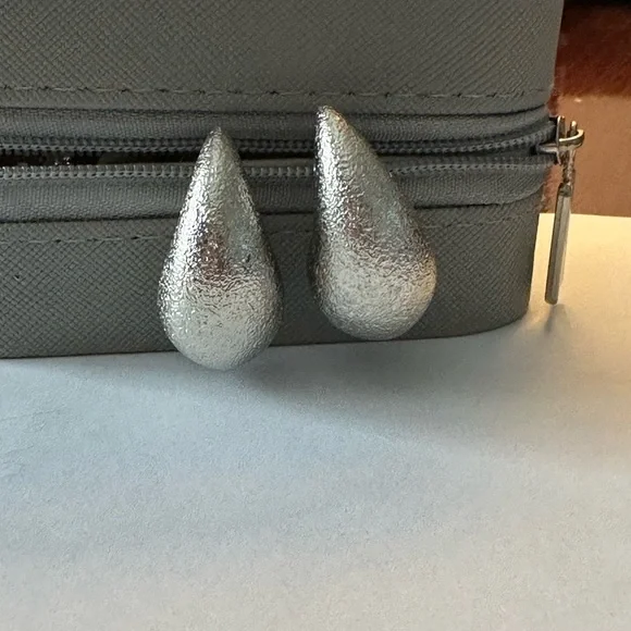 Trendy Jewelry Metal Frosted Teardrop Stud Earrings For Girl Women Party‎ Gift
