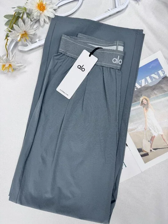 Steel Grey ALO Yoga Suit Up Trouser 💙(Regular) Wome‘s Pants Summer | Trendy 😉