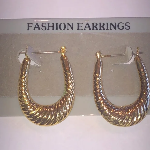 Gold Tone Retro Boho Vintage Hoop Earrings