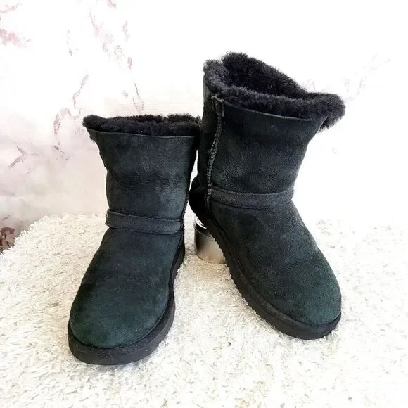 Costco Kirkland brand suede leather with real shearling lining