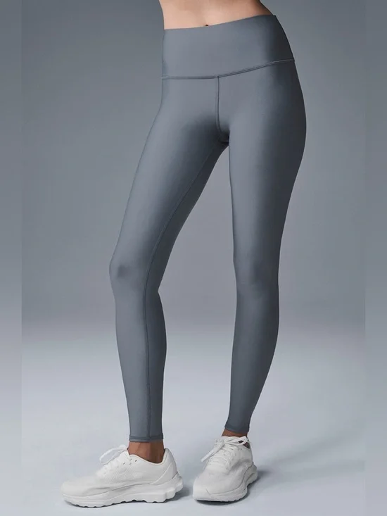 ALO Airlift Winter Warm High-Waist Legging Athletic Work-Out Grey Leggings XXS