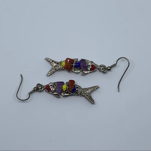 Vintage dangling fish earrings