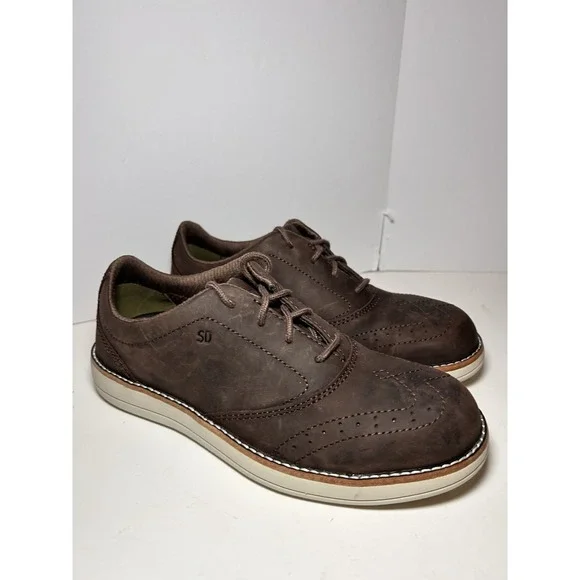 Worx by Red Wing Shoes Womens 8 B Oxford Brown Leather Steel Toe Low