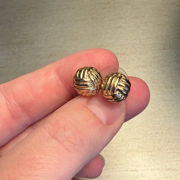 Kate Spade Know the Ropes Gold Knot Stud Earrings Nautical EUC