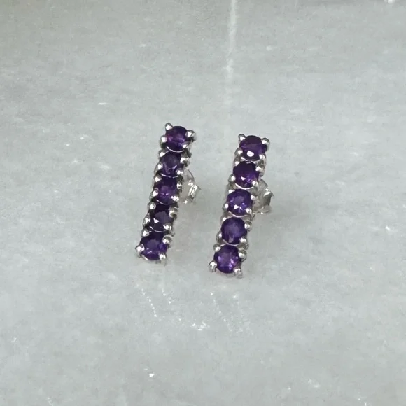 NWOT Tuckernuck Carson Earrings, Amethyst, Sterling Silver