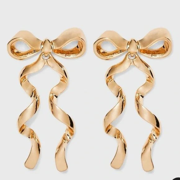 Sugar fix by BaubleBar Gold tone Bow Earrings