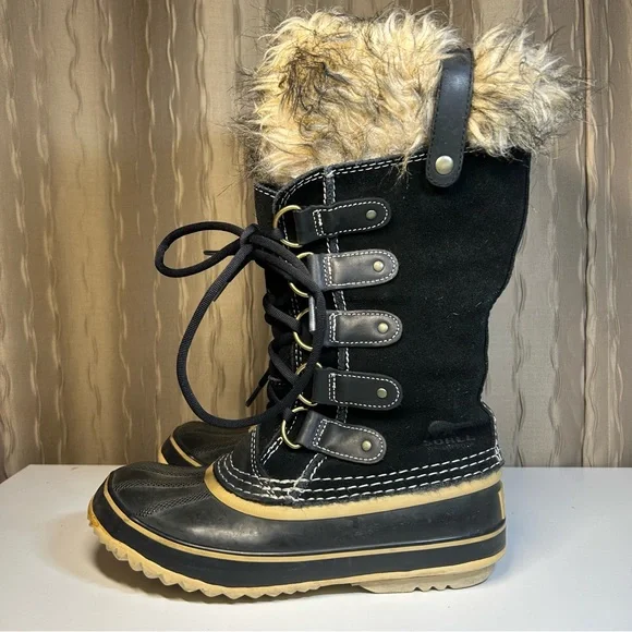 Sorel Joan of Arctic Women's 6 Waterproof Snow Boots Faux Fur Suede NL1540-010