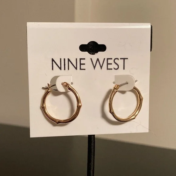 Nine West Textured Gold Hoop Earrings