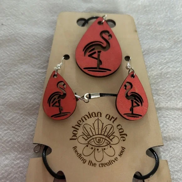 Pink‎ Flamingo Earrings