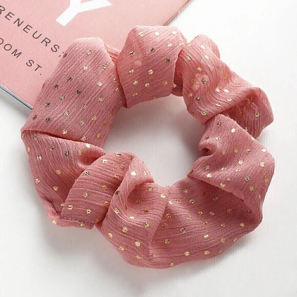 Scrunchie With Sparkly Accent In Pink