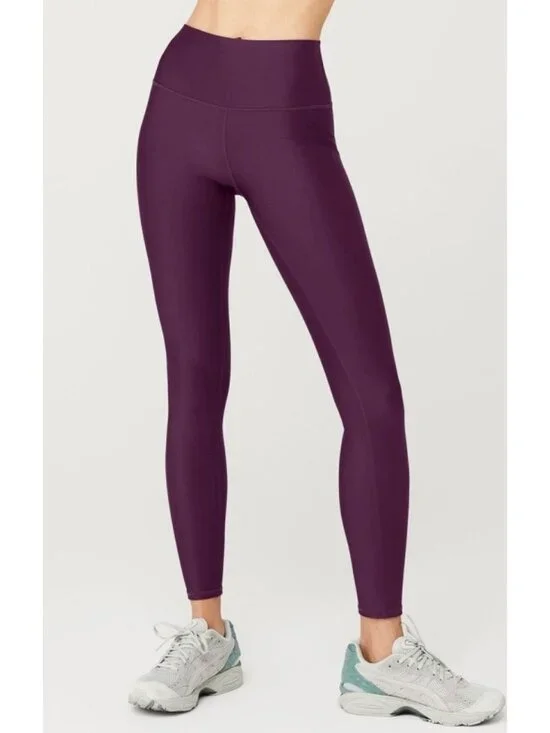 Alo 7/8 High-Waist Airlift Leggings Dark Plum Purple Hi-Rise Waisted Skinny Pant