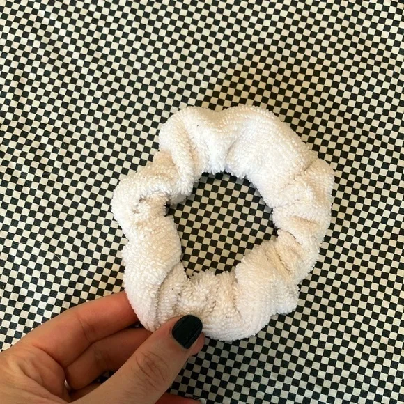 FREE white scrunchie hair elastic cloud tie hot topic